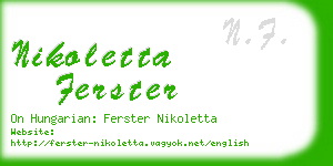 nikoletta ferster business card